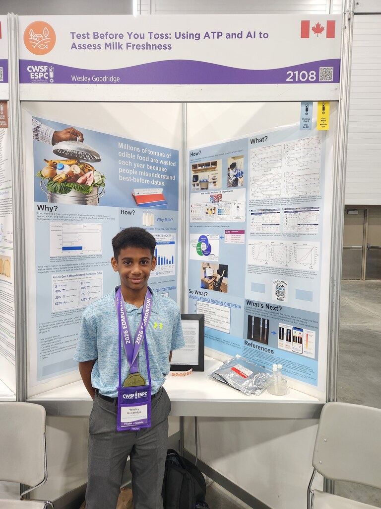 A photo of Wesley with his project