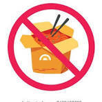 Foof box with giant red circle with slash indicating delieveries are not allowed.