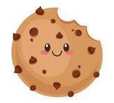 A chocolate chip cookie that is light brown with darker brown chocolate chips and the cookie has a face which is similing.