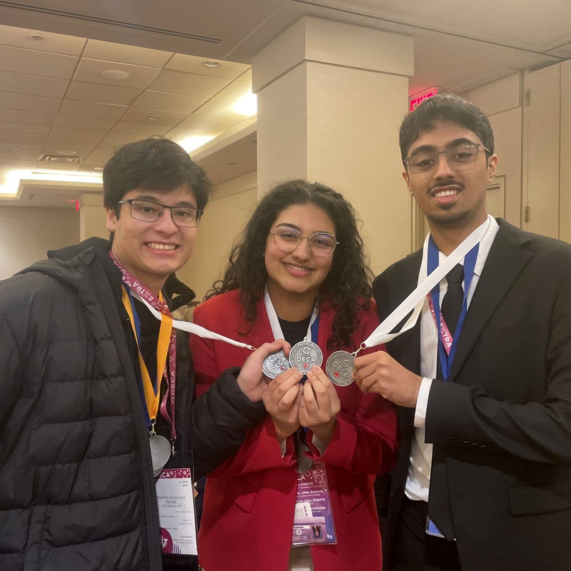 Students pose for a photo