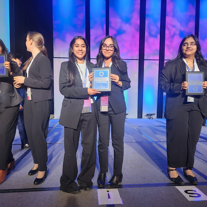 Students pose for a photo