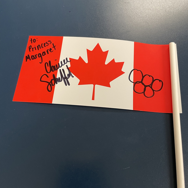 A signed Canadian flag