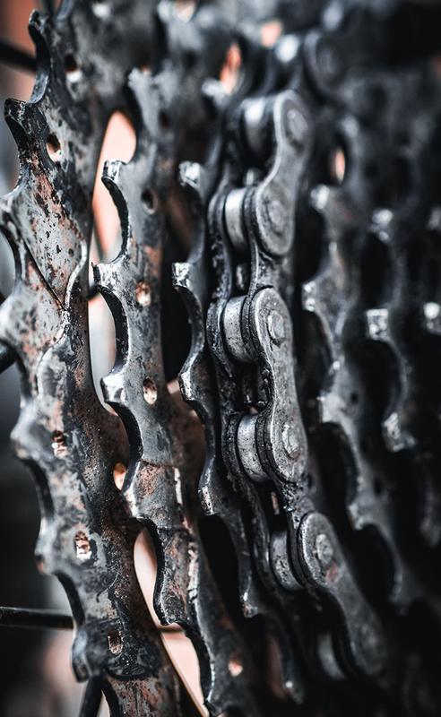 A close up photograph of gears