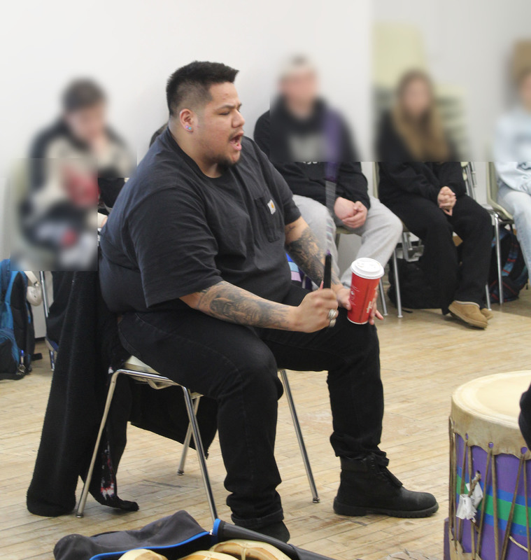Walking bear singers drumming
