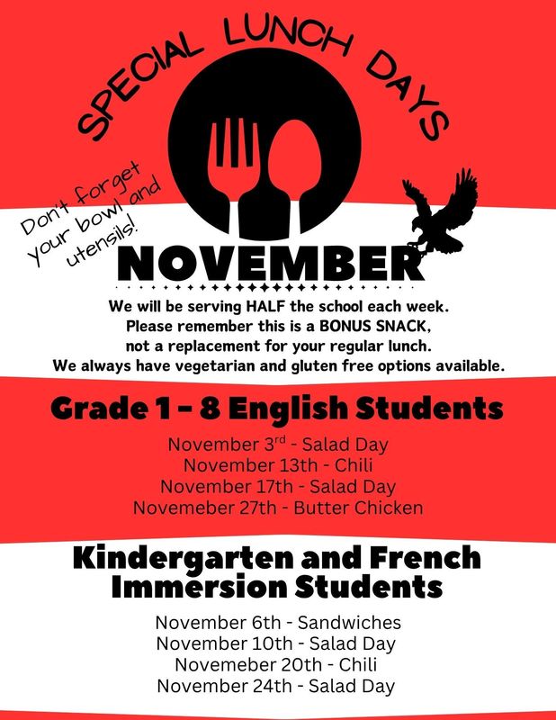 November hot lunch schedule